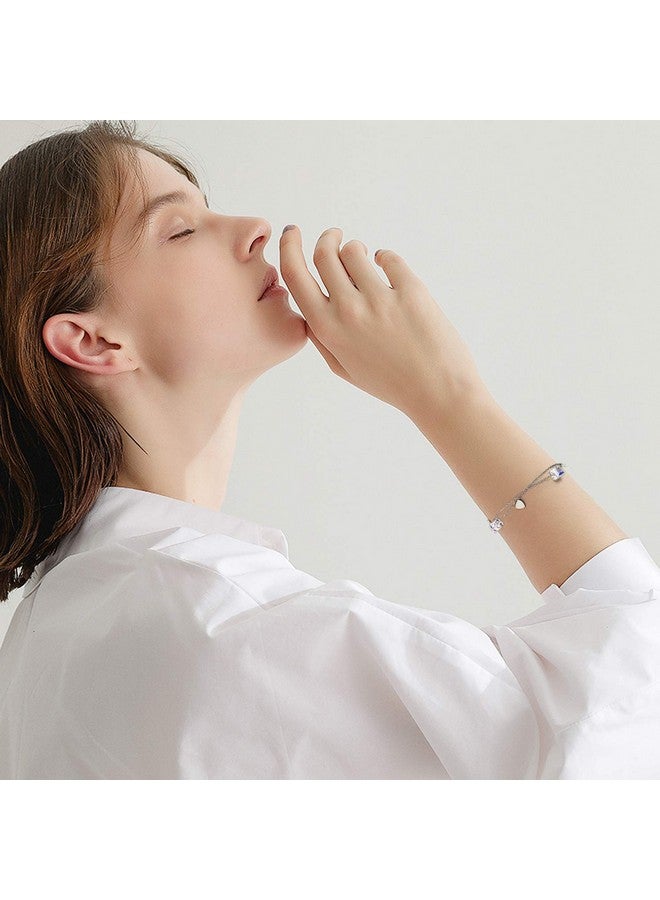 AOBOCO سوار كريستال أورو من الفضة الإسترلينية مع تعليقات قلب الحب كريستالات أورو بوريل من النمسا سوار سلسلة مزدوجة هدايا ذكرى الميلاد عيد الميلاد مجوهرات أورو للنساء - Image 4