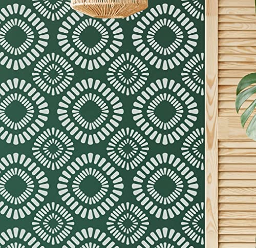 STENCILOGY  Asi  24 x 38 XL Wall Stencil Large Floral Wall Stencil Pattern Large Allover Wall Stencils for Painting Stencils for Walls Flower Leaf Stencils