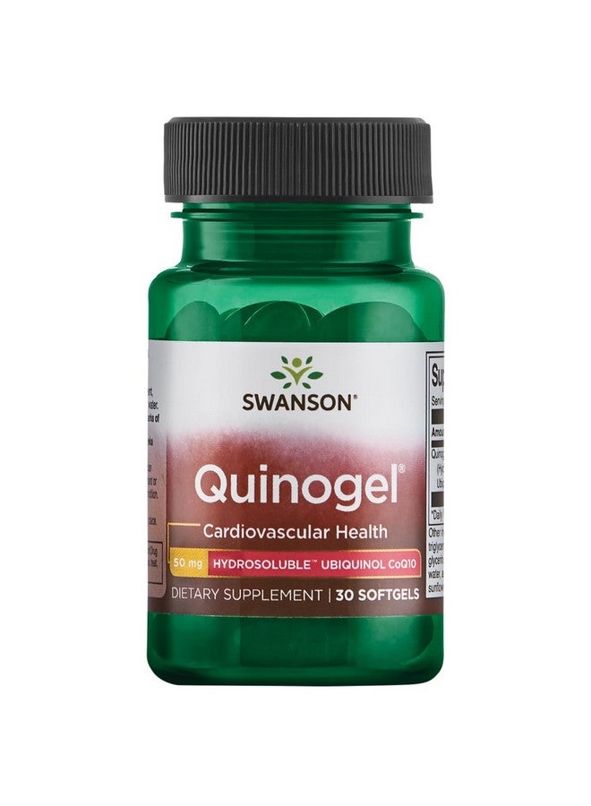 Swanson Quinogel (Hydrosoluble Ubiquinol Coq10) 50 Milligrams 30 Sgels - Image 1