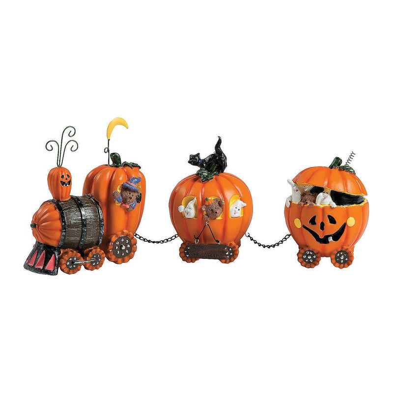 Fun Express Pumpkin Express Train for Halloween Decorations Fall Home Decor Table Top Figurines
