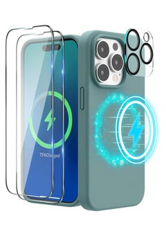 Magnetic Case Designed for iPhone 14 Pro Max Case 6.7 inch (2022), Compatible with MagSafe, Liquid Silicone Phone Case for iPhone 14 Pro Max, Cactus Green