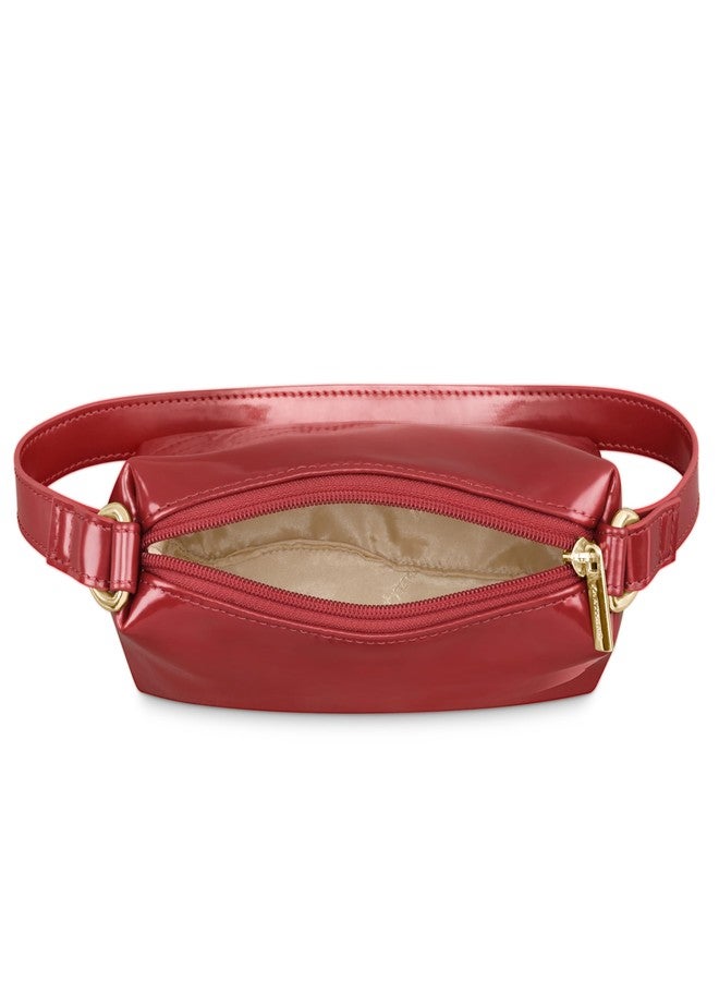 Fastrack Luscious Red Party Shoulder Bag | Glossy Finish Women's Handbag | Structured Shoulder Purse for Evening & Casual Outings - Image 5