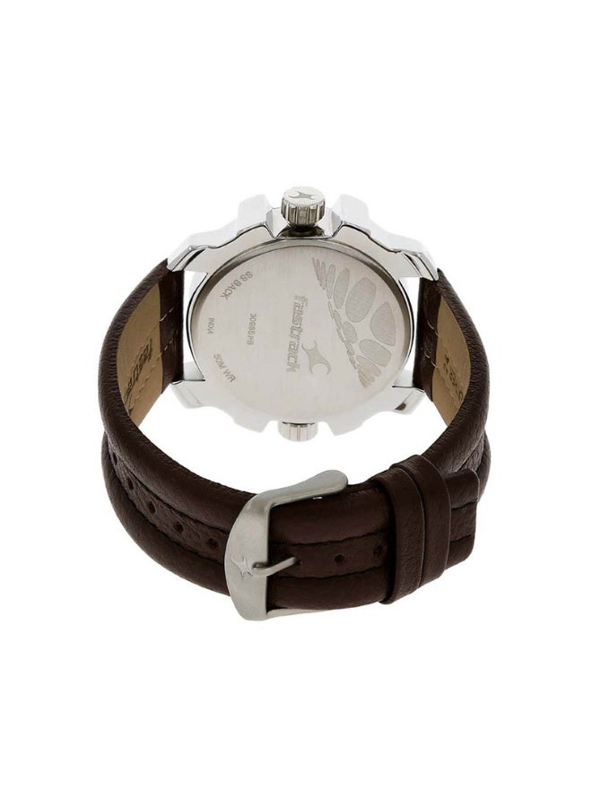 fastrack 3098SL02 Men's Analog Watch – Black Dial, Brown Leather Strap, Quartz Movement - Image 4