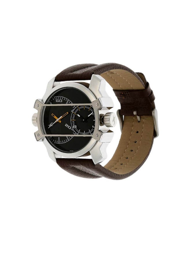 fastrack 3098SL02 Men's Analog Watch – Black Dial, Brown Leather Strap, Quartz Movement - Image 2