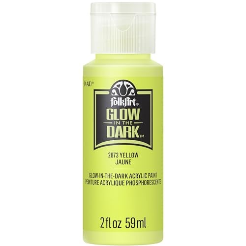 FolkArt Glow in The Dark Acrylic Paint (2 Ounce), K2873 Matte Yellow - Image 1
