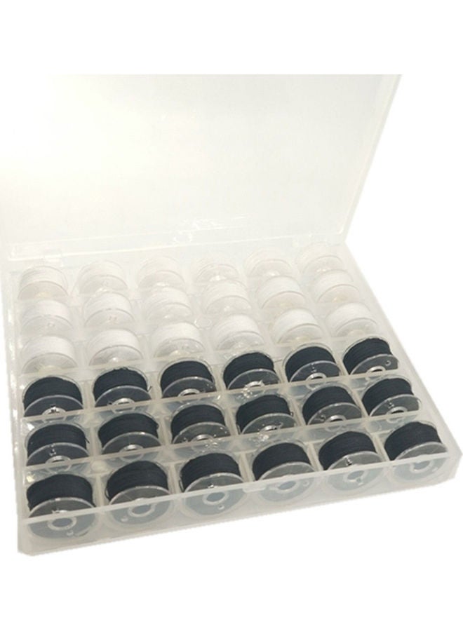NIBEMINENT 36-Piece Grid Thread Bobbins Sewing Kit With Case Black/White - Image 4