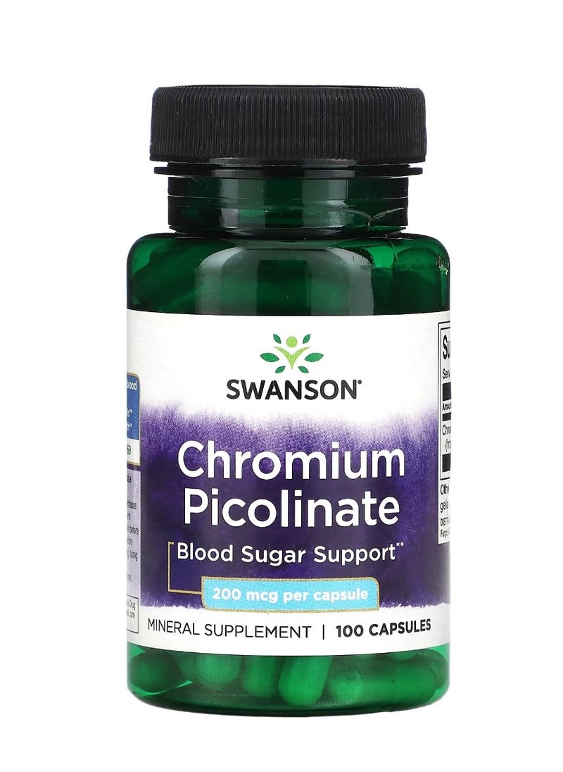 SWANSON Chromium Picolinate 200 mcg 100 Capsules  - Image 1