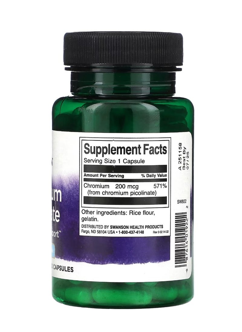 SWANSON Chromium Picolinate 200 mcg 100 Capsules  - Image 2