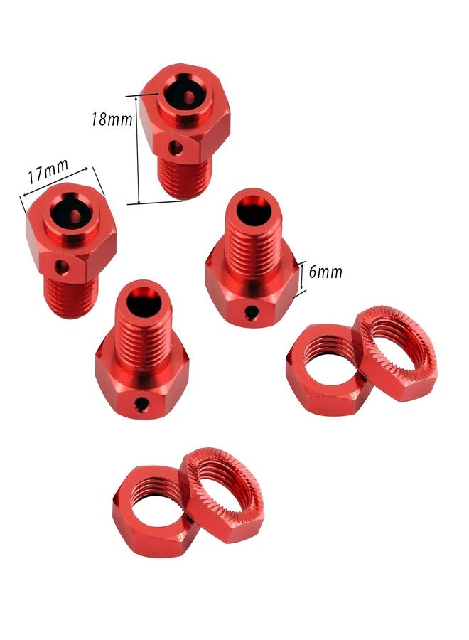 RCarmumb Aluminum 17mm Wheel Nuts & Wheel Hex Hubs & Wheel Wrench Upgrades Part for 1/10 Kraton 4X4 4S V2 BLX,Outcast 4X4 4S V2 BLX,Replace #AR310906#ARA310988,Red - Image 4