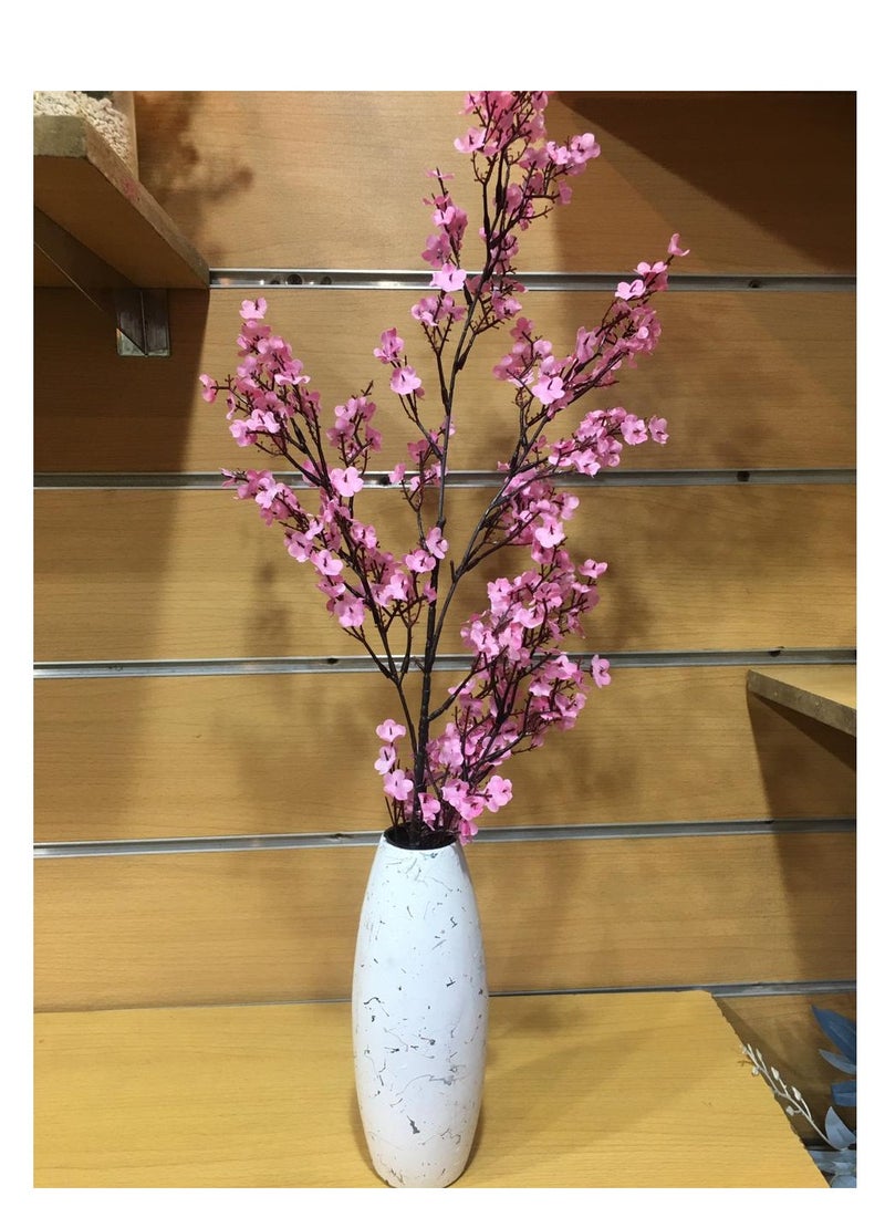 Pottery vase and artificial apricot rose - Image 3