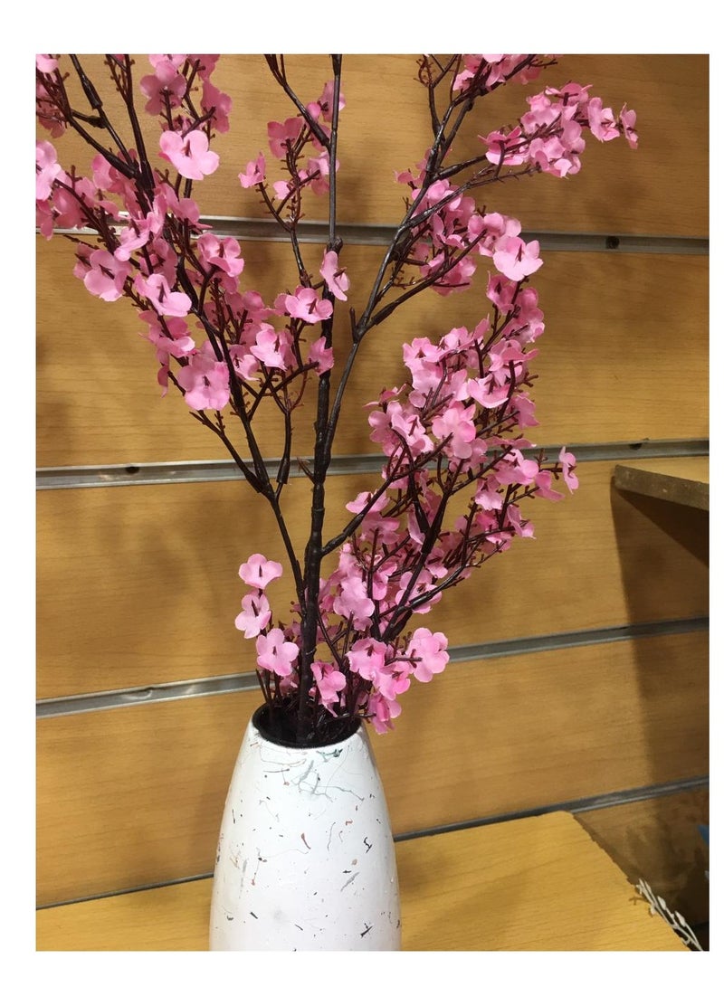 Pottery vase and artificial apricot rose - Image 2