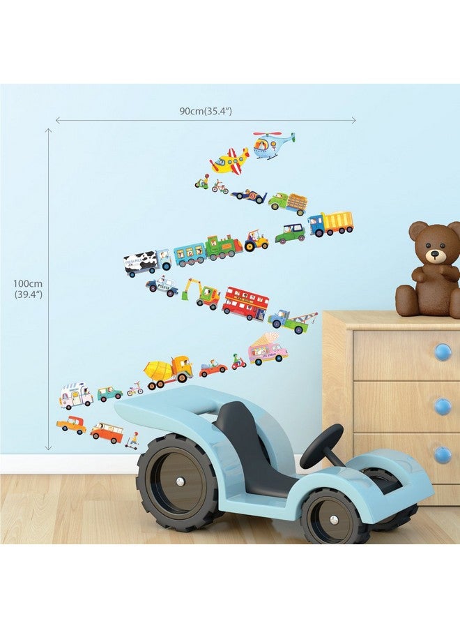 Decowall Ds8015 The Transports Kids Wall Stickers Wall Decals Peel And Stick Removable Wall Stickers For Kids Nursery Bedroom Living Room (Small) D?Cor - Image 4