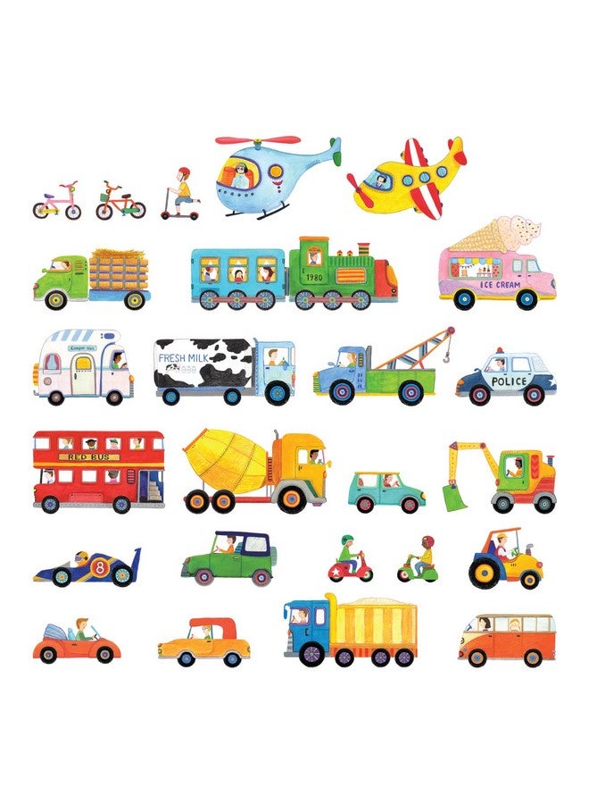 Decowall Ds8015 The Transports Kids Wall Stickers Wall Decals Peel And Stick Removable Wall Stickers For Kids Nursery Bedroom Living Room (Small) D?Cor - Image 2