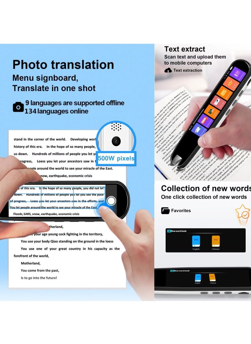 TIGER - Translation Pen Scan Reader – Text to Speech Device, Language Translator, OCR Reader Pen, Supports 134 Languages, Photo & Text & Voice Translation, Ideal for Dyslexia – White - Image 1