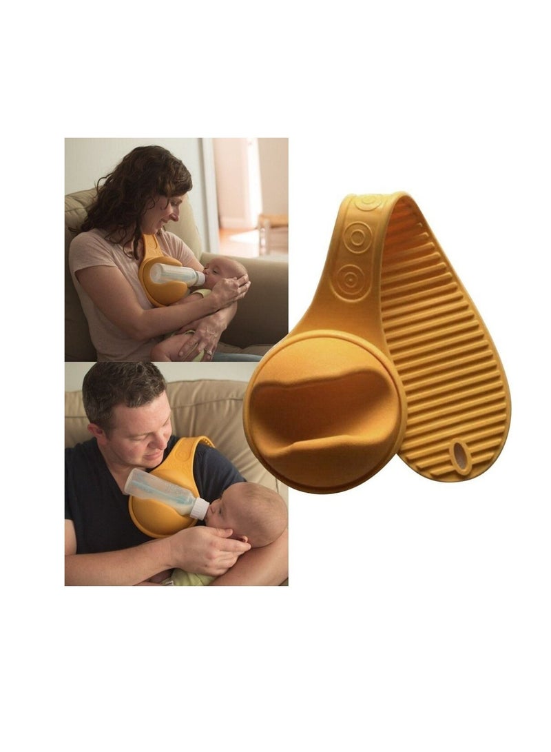 AS SEEN ON TV Baby Comfortable Hands Free Shoulder Feeding Bottle Holder Orange - Image 2