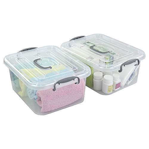 Kekow 2-Pack Clear Storage Latch Box, Plastic Containers with Lids, 8 L - Image 2