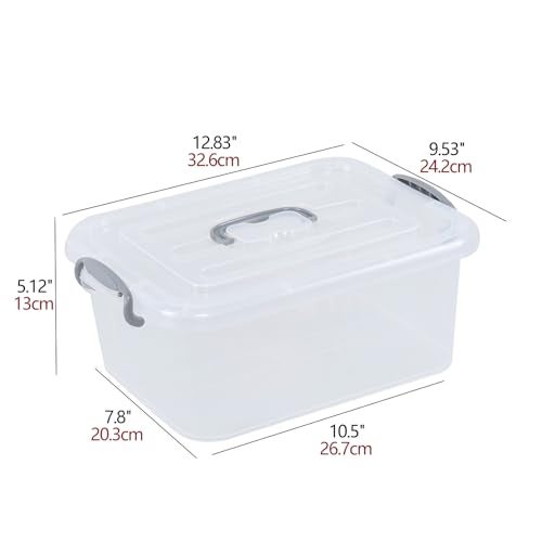 Kekow 2-Pack Clear Storage Latch Box, Plastic Containers with Lids, 8 L - Image 3