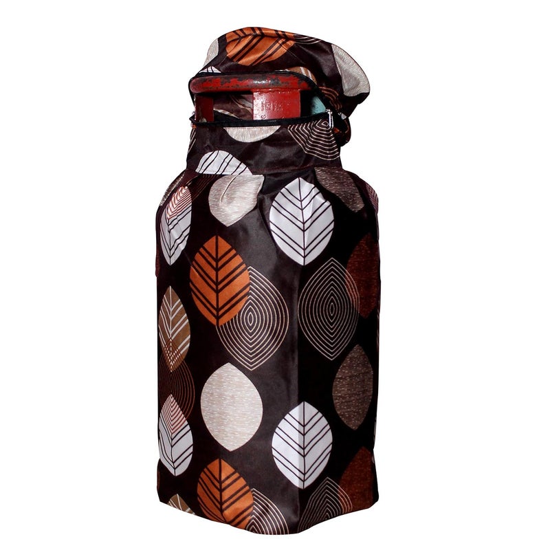 KANUSHI KANUSHI Industries Designer LPG Gas Cylinder Cover Set of 2Pc 2PCSCYLBrwonLongLEVSBrownRose - Image 2