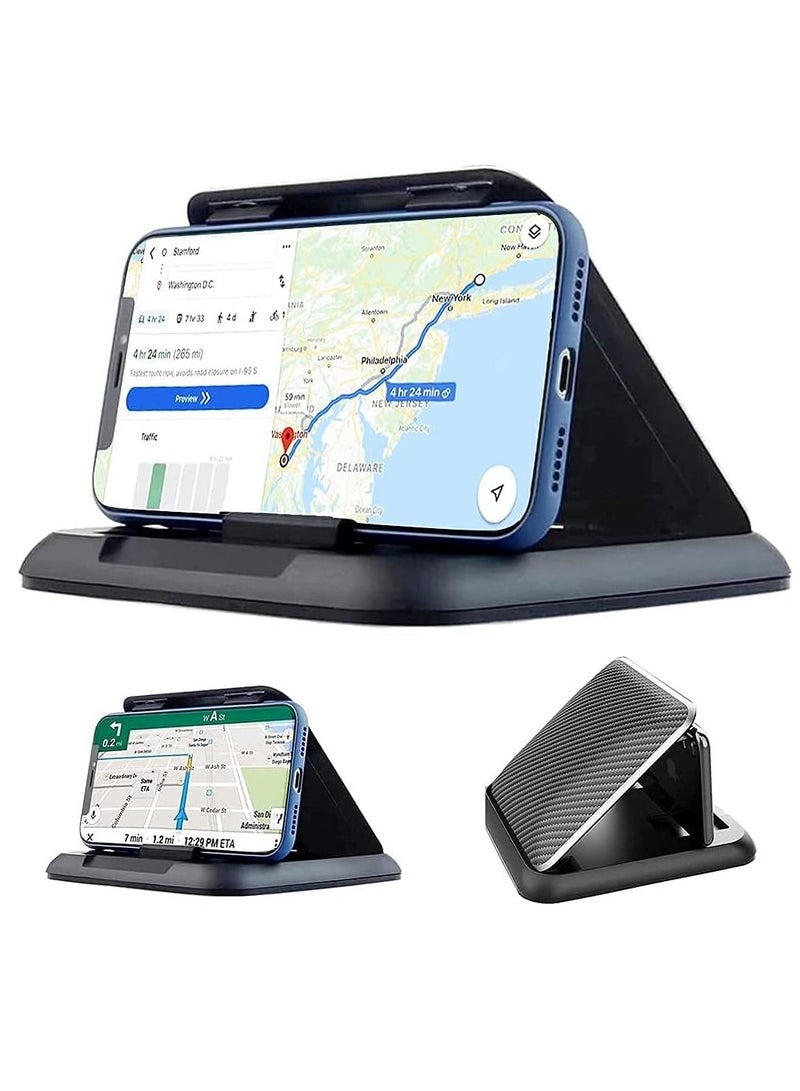 KASTWAVE Car Phone Holder, Car GPS Mount, Silicone Car Mat, AntiSlip Desk Phone Mount, for All Kinds of Dashboard Center Console Phone Mount Compatible with iPhone/ Android/ GPS Devices - Image 1
