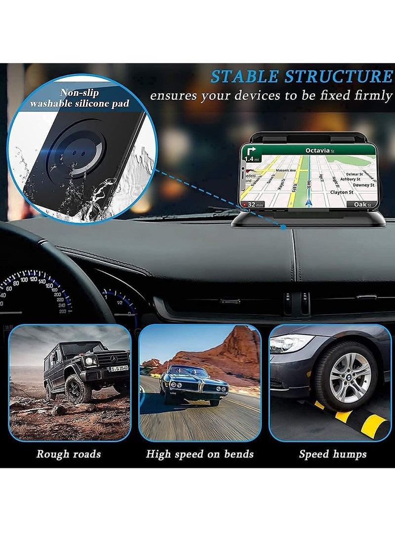 KASTWAVE Car Phone Holder, Car GPS Mount, Silicone Car Mat, AntiSlip Desk Phone Mount, for All Kinds of Dashboard Center Console Phone Mount Compatible with iPhone/ Android/ GPS Devices - Image 2