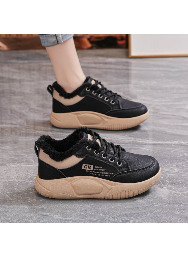 New Cotton Shoes Winter Fleece-lined Warm Retro German Training Shoes Thick Soles
