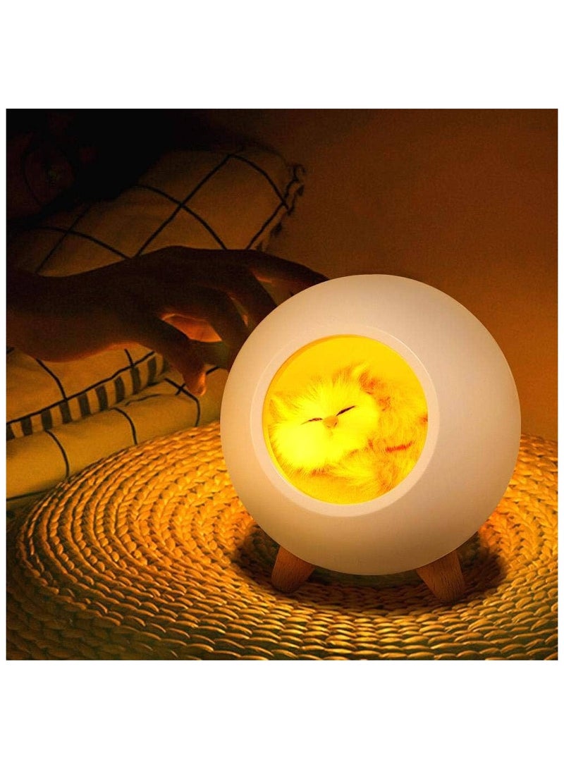 Creative little pet house atmosphere table lamp warm cute cat USB charging night light home decor kids bedside sleep light-White  - Image 5