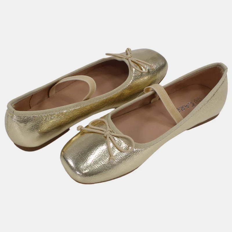 Our kids Girls Leather Ballerina Shoes - Shiny Colors - Image 2