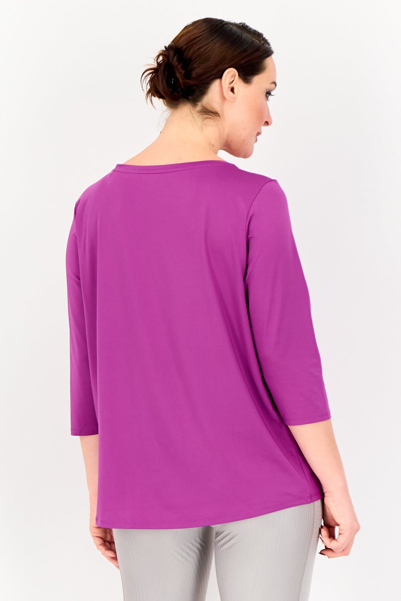 Tchibo Women Sportwear Fit Long Sleeves Training Top, Purple  - Image 3