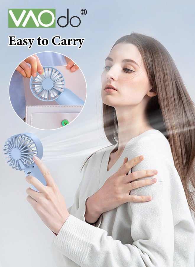VAOdo Handheld Misting Fan Portable, 3 Adjustable Wind Speeds, 500mAh Rechargeable, Small Personal Water Spray Hand Held Mist Fan, Power Bank for Travel Home Office Men Women Kids  - Image 2