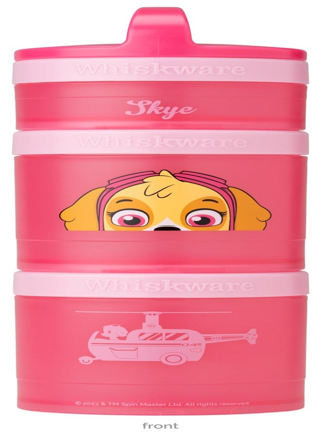 Whiskware Paw Patrol Stackable Snack Containers for Babies, Kids. and Toddlers, 3 Stackable Snack Cups for School and Travel, Backpack and Cupholder Friendly, Skye - Image 1
