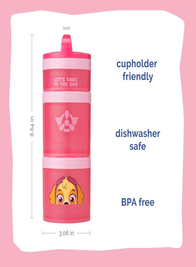 Whiskware Paw Patrol Stackable Snack Containers for Babies, Kids. and Toddlers, 3 Stackable Snack Cups for School and Travel, Backpack and Cupholder Friendly, Skye - Image 2