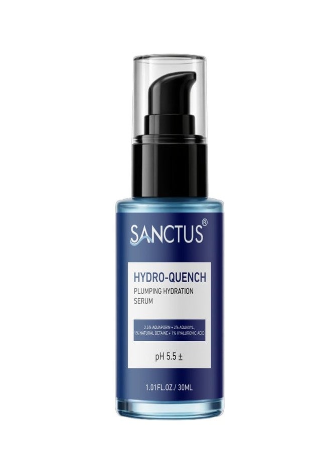 SANCTUS Hydro-Quench Plumping Hydration Serum with Aquaporin, Aquaxyl & Hyaluronic Acid, pH 5.5, Lightweight Moisturizing Face Serum for All Skin Types, 30ml - Image 1