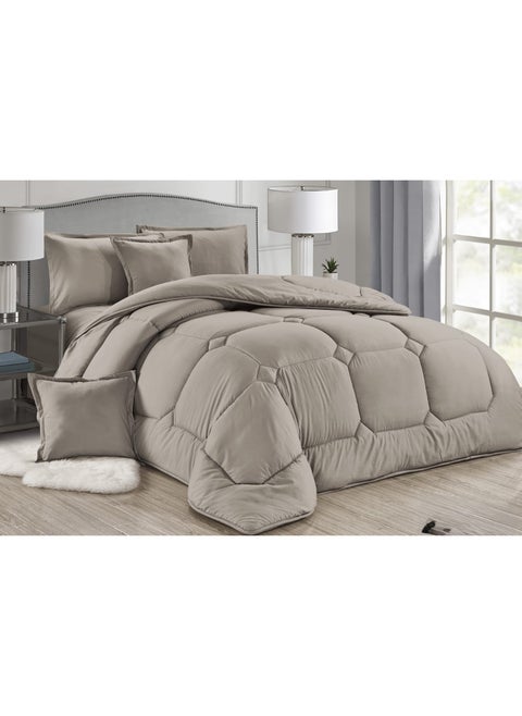 Royal, comfortable and soft single bed comforter set, 6 pieces, double solid
