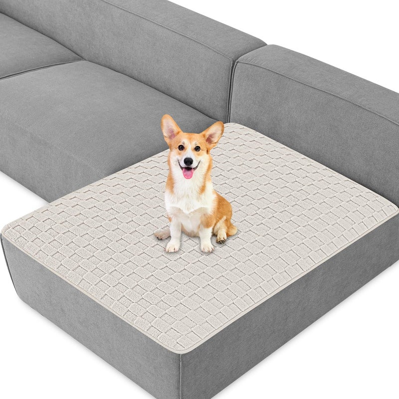 Foxdecor Fuzzy Dog Bed Cover  Couch Covers for Pets  Anti Slip Sofa Cover Velvet Dog Blanket Couch Protector Washable Dog Mat  Pet Bed Mat for Sofa  Cream White 40x50 inch - Image 1