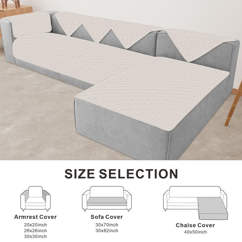 Foxdecor Fuzzy Dog Bed Cover  Couch Covers for Pets  Anti Slip Sofa Cover Velvet Dog Blanket Couch Protector Washable Dog Mat  Pet Bed Mat for Sofa  Cream White 40x50 inch - Image 5