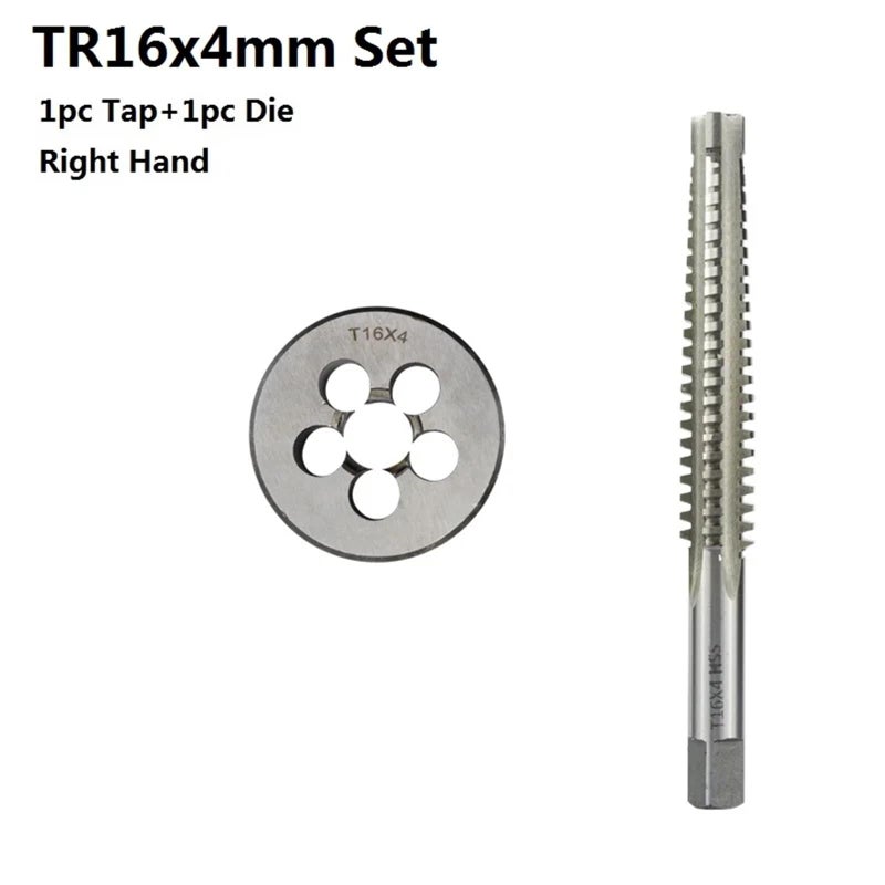 مجموعة براغي وقوالب شبه منحرفة TR8 TR10 TR12 TR14 TR16x4 مجموعة خيوط آلة يمينية - Image 3