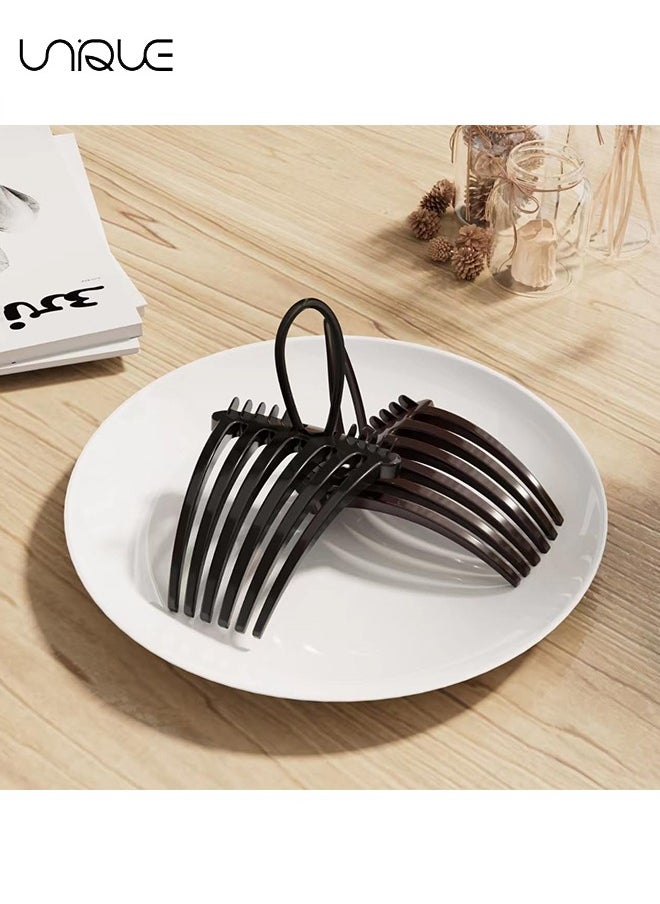 Unique - Bandette Comb with Elastic Band, Set of 6 Hair Accessories for Easy and Chic Hairstyles, Ponytail Volume Inserts Combs, Hair Combs for Thick Hair（Black and Brown） - Image 1