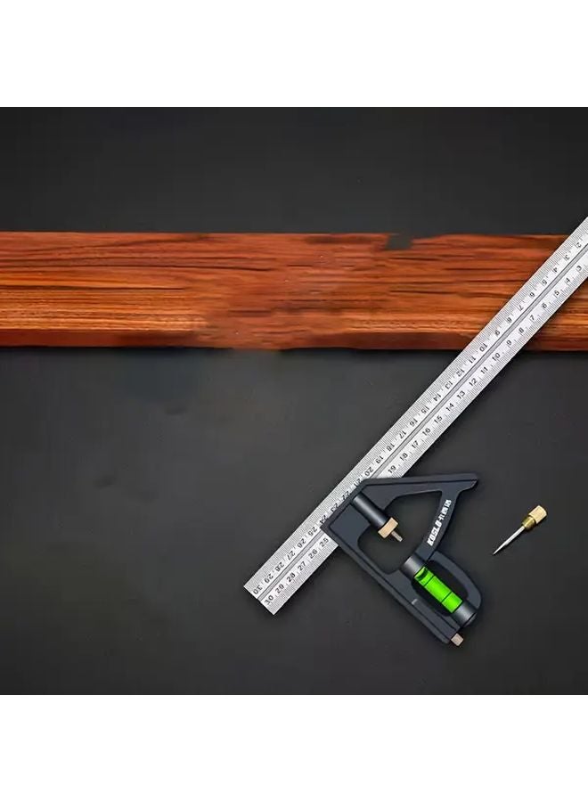 3 In 1 Multifunctional Woodworking Tool Set Black Stainless Steel Digital Protractor - Image 1