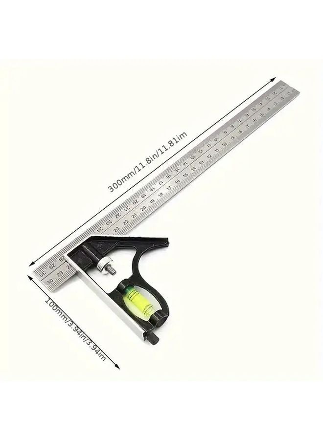 3 In 1 Multifunctional Woodworking Tool Set Black Stainless Steel Digital Protractor - Image 2