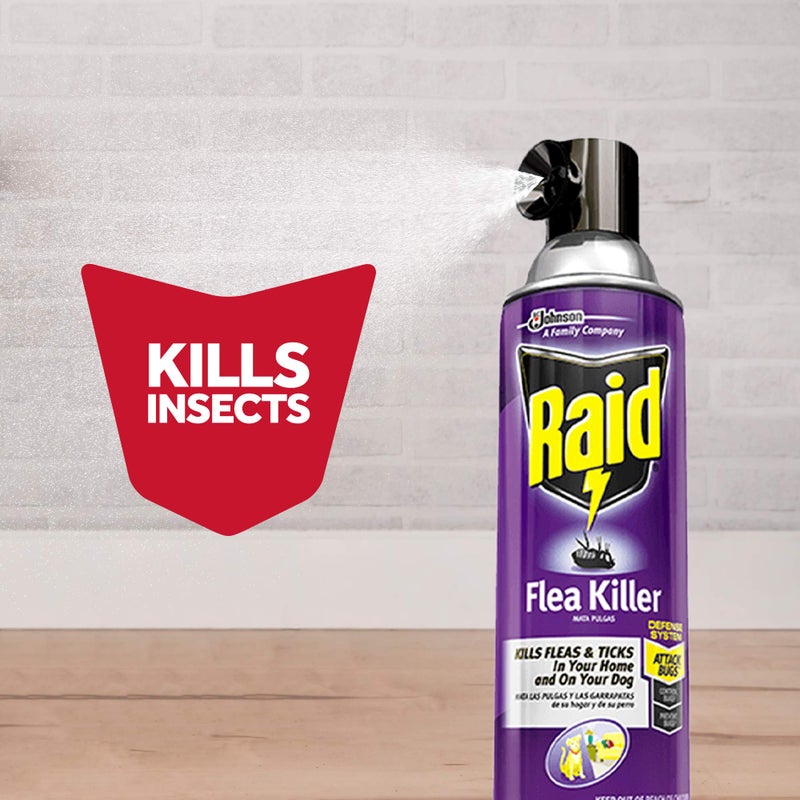 Raid Flea Killer, Kills Fleas, Crickets, Roaches, Silverfish and Ticks, Use in Your Home or on Your Dog (1 Pound (Pack of 6)) - Image 4