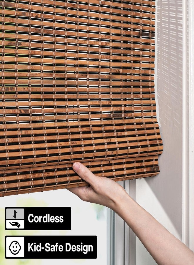LazBlinds Cordless Bamboo Roman Shades for Windows, Light Filtering Natural Bamboo Blinds, Easy Lift Cordless Design for Living Room & Bedroom, Fits Interior Windows 26.5" W x 48" H, Tatami - Image 3