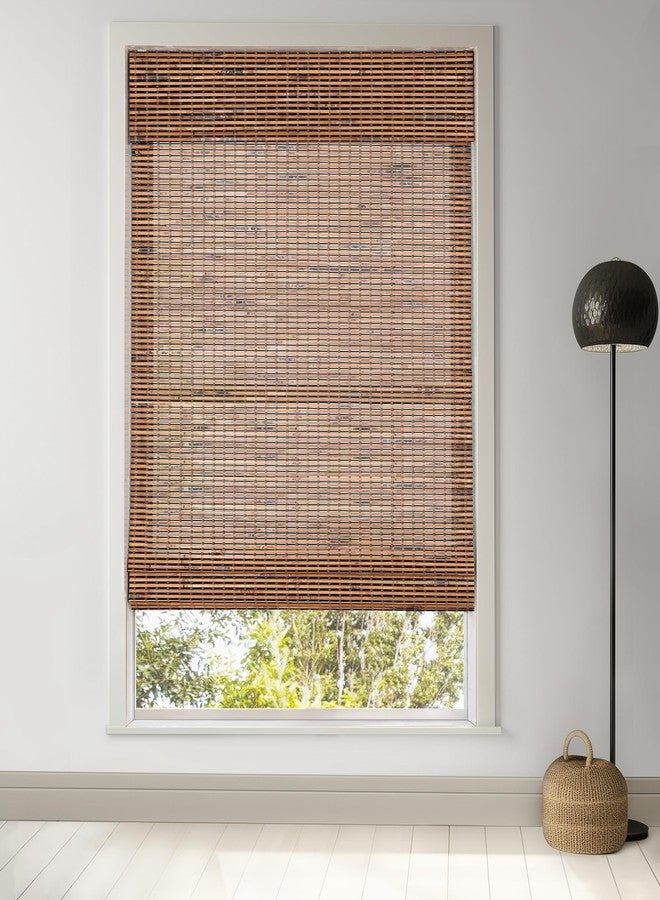 LazBlinds Cordless Bamboo Roman Shades for Windows, Light Filtering Natural Bamboo Blinds, Easy Lift Cordless Design for Living Room & Bedroom, Fits Interior Windows 26.5" W x 48" H, Tatami - Image 1