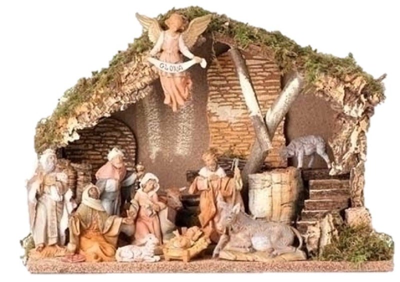 Fontanini 11Piece 5 Nativity Set with Stable Handcrafted in Italy ItalianStyle Christmas Crche by Roman