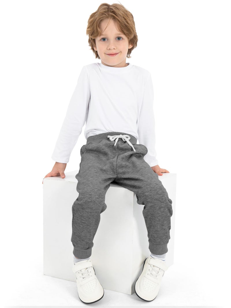 Resinta 3 Pack Kids and Toddlers Boys Pull-On Fleece Sweatpants Active Joggers Pants Basic Track Pants for Boys - Image 5