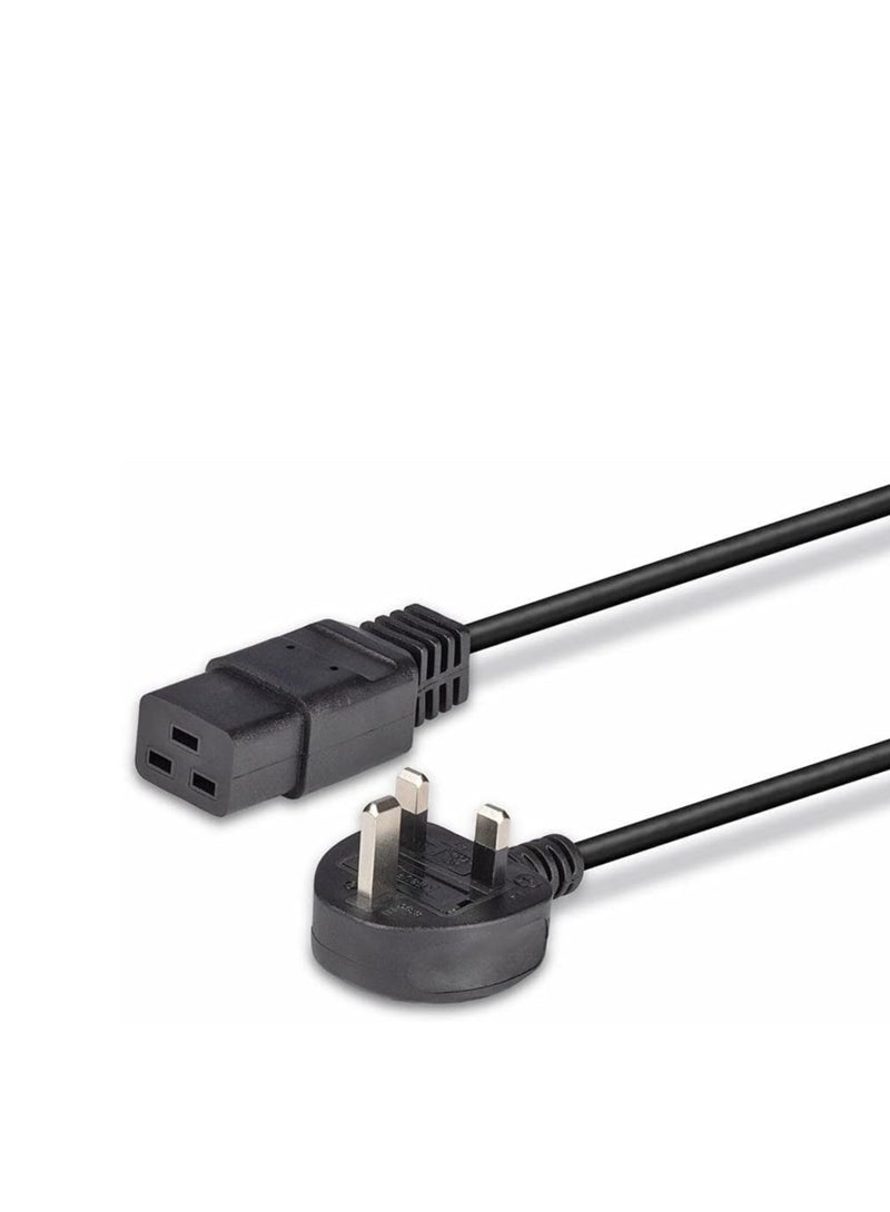 Terabyte 3m UK 3 Pin Plug to IEC C19 Power Cable Black - Image 4