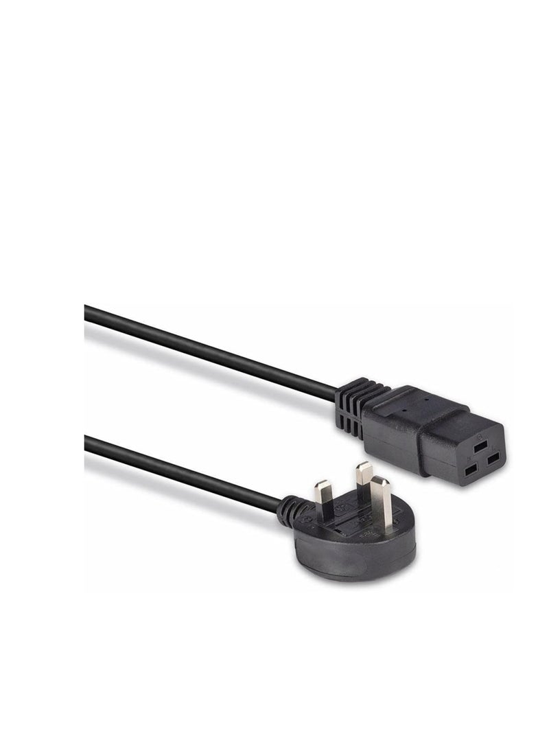 Terabyte 3m UK 3 Pin Plug to IEC C19 Power Cable Black - Image 5