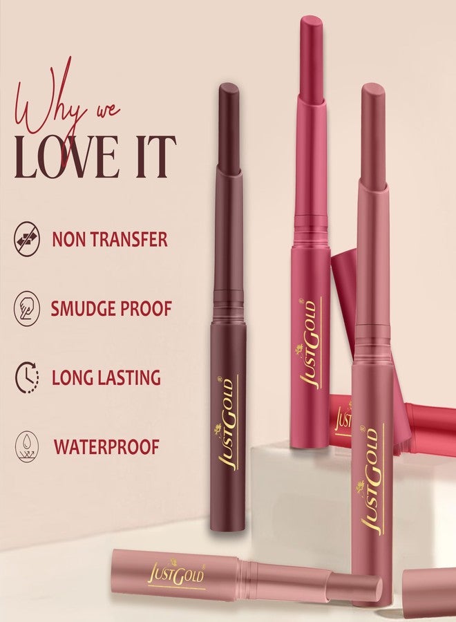 Just Gold Long Lasting Matte Finish Creamy matte lipstick with nourishment of vitamin E and Aloe vera L26 Peach - Image 2