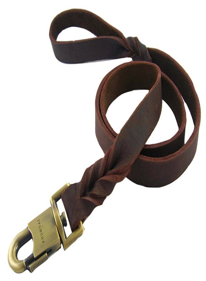 Gullor Classical Braided Decoration Durable Leather Dog Leash - Braided - Image 1