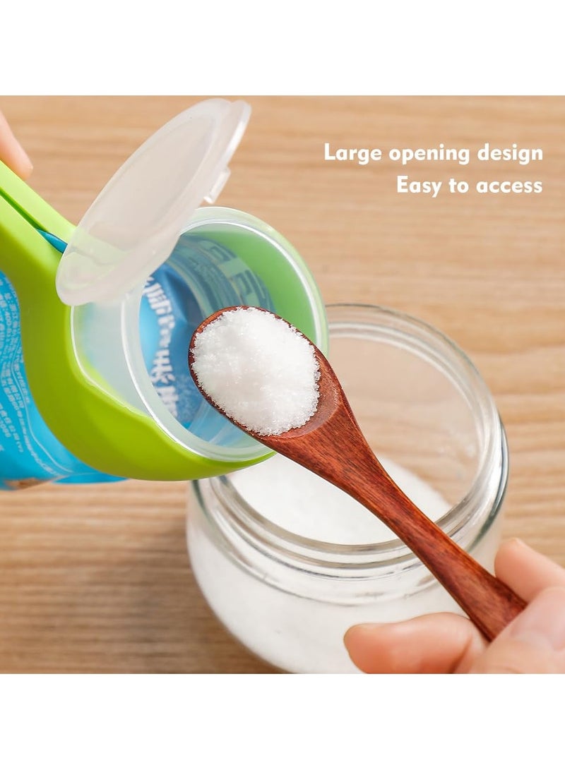 Food Clip Set with Pour Spout, 4PCS Chip Bag Clips, Durable Plastic Clips for Food Storage, Bag Clips with Pour Spout, Seal and Pour Bag Clip for Food with Spout for Food Snacks (Round) - Image 4