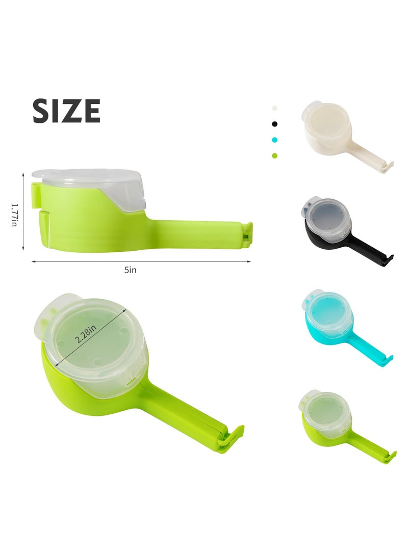Food Clip Set with Pour Spout, 4PCS Chip Bag Clips, Durable Plastic Clips for Food Storage, Bag Clips with Pour Spout, Seal and Pour Bag Clip for Food with Spout for Food Snacks (Round) - Image 5